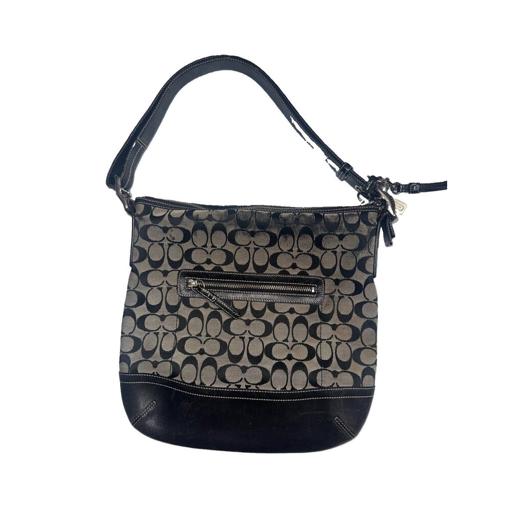 Vintage Coach 9362 Signature Soft Slim Duffle Bag - Black & Gray